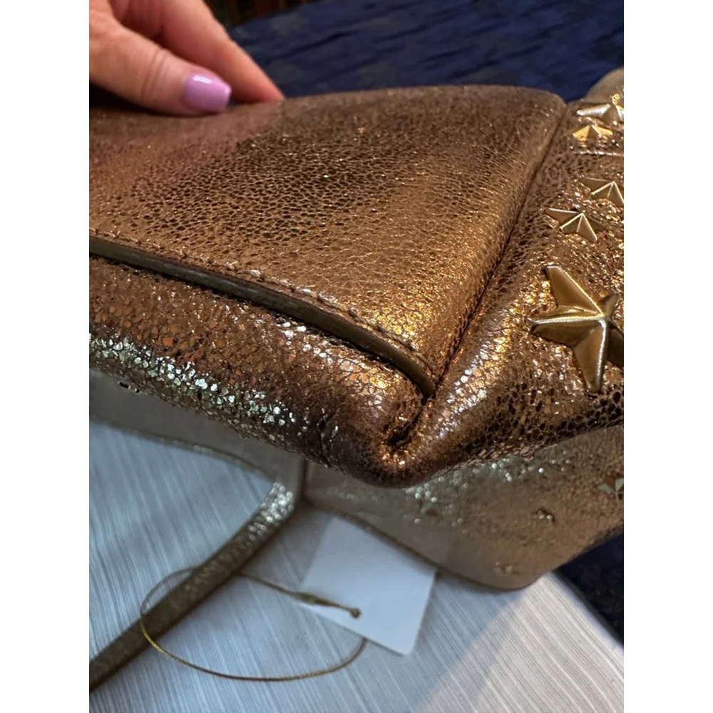 Jimmy Choo Gold/Tan Star Studded Leather Tote Bag - Picture 11 of 13